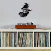 Witch Witch with Broomstick Silhouette Mur Clock Witchcraft Magic Fairy Tale Character Wall Wat With LED Halloween Art-Decor