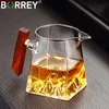 Borrey Glass Bule de vidro Fair Copo Cha Hai Hai resistente ao calor Caneca de chá de vidro com alça de madeira Gongdao Cup Cereny Cup Kettle Puer