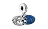 Moon Blue Sky Dangle Charme 925 Sterling Silver Women Jóias Diy para Braça Branquetas Colar Fazendo Charms com Box8587887 original