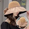 Women Sunshade ، حماية الشمس Big Brim for Summer Leisure Travel endoroyile Travel ، نسخة كورية قابلة للطي ووجه قاسي تغطي قبعة الصياد