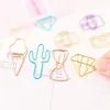 10pcs Hollow Out Metal Bookmark Clip Diamonds Ice Cream Camera Binder Clips Notes LETTRE PAPE CUPPORME BOOKMARD