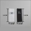 500pcs weiße schwarze Größe Etiketten xs-4xl Polyester Stoffkleidungskleidung Gewebe Tags für Kleidung Taschen Schuhe Accessoires 3.4*1,2 cm