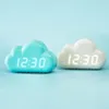 Cloud Dress Clock Kids Kids Light Led Table Controllo vocale Wake Up Digital Desktop Clock USB Despertador Orologio elettronico