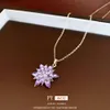 Fashionabla diamant inlagd snöflingans hänge halsband, lätt Instagram-temperament, ny benben, personliga och avancerade smycken