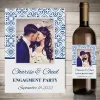 20pcs Autocollants de bouteille de vin personnalisé Personnalisez la fête de fiançailles de mariage Impression photo de décoration de fête de fête Image de tout texte