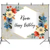 Nom personnaliser la fête d'anniversaire bricolage de toile de fond des fleurs romantiques Gold Glitter Photography fond photocall Photocall Photo Studio Supplies