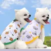 漫画韓国スタイルの犬の服パピーヨークシャーチワワベストTシャツペット猫コスチューム用品小犬ギフト薄くて軽い240328