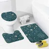 Mattes de bain Vintage Boho Space Galaxy Constellation Gold Sun and Moon Bathroom tapis Set 3 Pieds Non Slip Absorbant Soft