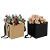 5pcs Kraft Bag Flowerpot Packing Bag For Flower Shop Packaging Material Bag gift paper bag RED BLACK 21cm 25cm 30cm square