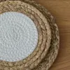 Table Mats Round Mat Pad Straw Woven Insulation Placemat Nordic Style