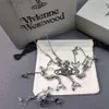 Ontwerper Viviane Westwood Western Empress Dowager Mermaid Skelet Saturn ketting Bracelet Earstuds Punk Skeleton Pendant