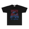 Rhude T Shirts Tasarımcı Tişörtler Erkekler ve Kadınlar İçin Modaya Marka Tshirts Moda Yaz Şortları RH024 Cesur Dalgalar Baskılı Kısa Kollu T-Shirt Boyutu S-XXL