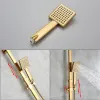 Rozin Golden Badkamer Douche kraan Set goud 8 "regenval douchemixer kraanwand gemonteerd met handdouche bad regen kolom Tap