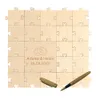 Personlig graverad träpussel Bröllop Gästbok Wood Guestbook Heart Square Puzzle Bambu Pen Gift Wedding Fevor