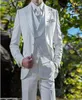 Ivory Men Suits na ślub Vintage Groom Tuxedos niestandardowe drużbki Blazery 3 sztuki szczytowe klapy podwójnie piersi kamizelka retro s7463261