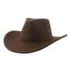 Cowboy hatt hattar för kvinnor man solid Panama brett grim casual western cowgirls khaki svart jazz mössor sombrero hombre sombreros 240410