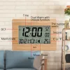 Fanju Digital Wall Clock LCD多数の時間時間温度カレンダーアラームテーブルデスク時計現代のデザインオフィスの家の装飾