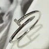Designer sieraden nagel diamanten armband voor vrouw mannen titanium roestvrij staal goud bruiloft luxe merk armband valentijnsdag cadeau multi -stijl met doos