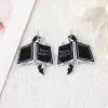 10Pcs Love Books Girl Charms Acrylic Skull Black Cat Jewelry Findings Earring Pendant Necklace DIY Making Accessories