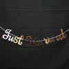 Gold Silver Joyeux anniversaire Banner Bunting Just Marié