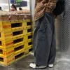 Streetwear Jeans multi-poches Pantloose plus taille de jambe large taille japonais harajuku pantalon denim décontracté pour hommes 240403