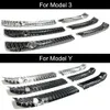 Dla Tesli Model 3/Model Y 2017-2024 Auto tylna zderzak stóp podnóżka drzwi próg osłona osłona ochrony
