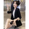 Women's spring summer blazer three quarter sleeve logo letter print slim waist suit coat casacos SMLXLXXL3XL