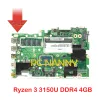 Carte mère pcnanny pour Lenovo IdeaPad 3 15ADA05 15,6 "PC ordinateur portable PC Mother AMD Ryzen 3 3150U DDR4 4GB NMC821