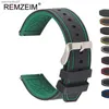 Смотреть ленты премиум -силиконовой часы Quick Release Rubber Watch Bess 20 мм 22 -мм 24 -мм часов для часов замены часовых часов greenl2404