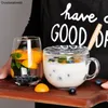 Large Glass Cup Cereal Bowl 480ml Tempered Glassl Glass Bowl Heat-Resistant Fruit Salad Bowl Ice Cream Dessert Breakfast Bowl