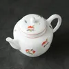 170 ml Retro Handmade Witte Peach Art Teapot White Jade Porselein Kung Fu Tea Master Potten met Strainer Huishoudelijke Teaware Gifts