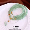 Nuova pietra da dongling verde in stile cinese, collana versatile con un'atmosfera di fascia alta, catena di clavicola, stile antico ed eleganti gioielli per le donne