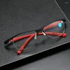 Zonnebrillen rechthoek frame ultralichte sportglazen vrouwen mannen anti-blauw lichte hoogwaardige HD-presbyopische bril 0 1.0 tot 4.0