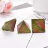 QUILZIONE PIRAMIDE PIRAMIDE GEMSTONE UNAKITE REIKI CHAKRA Crystal Point Guarigione Ornamenti lucidati fatti a mano in pietra a mano Torre minerale