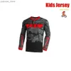 Camicie ciclistiche tops kids fuorise da corsa su strada in jersey jersey jersey camiseta motocross t-shirt pipistrello enduro enduro jersey y240410y2404180xpy