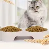 Double Cat Bols Dog Aliments Affichez d'eau Wheat Paille pour animaux de compagnie Dish Puppy Fourniture d'alimentation