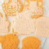 Halloween Cookie Plunger Cutters Torta Fondante Stampo Biscuit Sugarcraft Cake Decorating Tools Stamp Cookie