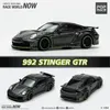 Поп -гонка в запасе 1 64 Topcar 992 Stinger GTR Carbon Diecast Diorama Car Model Toys 240402