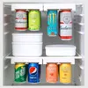 Krokar kan dispenser öl soda förvaring rack kylskåpsleden under hyllan för drycksarrangör dubbelrad container kylskåp