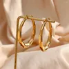 Hoop Earrings 2024 Hollow Light Weight Comfortable Cutted Surface Stainless Steel For Women 18K Gold PVD Plated Jewelry