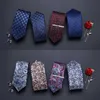 Ties cravatte da maschi stampato di nuovo disegno da uomo 7,5 cm Polestere jacquard gravatas cravatta per matrimoni adatto per il workplacec240410