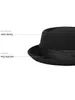 Mens Women Crushable Pork Pie Fedora Hats Wide Brim 100% Wool Felt Porkpie Church Jazz Ribbon 240410