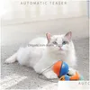 Cat Toys Matic Intelligent Electric Moving Balls Pet Feather Toy Cats Teaser Drop Delivery Home Garden Supplies DHFQ1