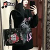 Y2K Gothic Woman Girls Single Sacle Underarm Sac fourre-tout Harajuku Femme chaude Punk collage Pin de crâne de grande capacité sacs à main