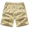 Men's Shorts Khaki Men Summer Lightweight Pure Cotton Elastic Waist Plus Size Beach Streetwear Casual Style