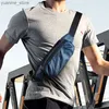 Sportväskor Herrmidja Väska Running Waterproof Nylon Multi-Purpose Travel Fashion Mens Suspender Chest Bum Hip Fanny Bag Y240410