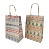 21x15x8cm grote chritmas cadeaubogingen 5 stuks kraft papieren zak voor kerstsnack kleding aanwezig doos verpakking kersttas tas decor