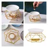 Nordisk geometrisk ljushållare 3D Geometrisk ljusstake Metal väggljushållare ihålig bröllopste ljushållare heminredning