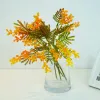 37 cm 6pcs kunstmatige boomtak tropische planten plastic perzische bladeren nep mimosa flocking acacia voor thuis bruiloft bureau decor