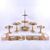 DIY 1PCS GOLD Silver Europe Style Crystal Metal Cupcake Wedding Gake Stand Set Set Party FowerTray